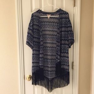 Blue Bohemian Print Kimono